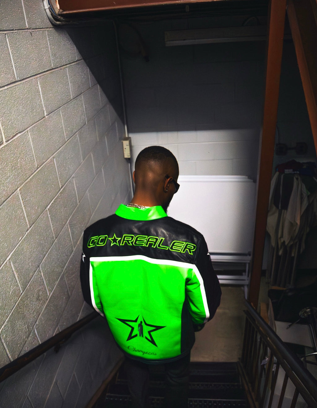 Lime Green Moto Biker Jacket