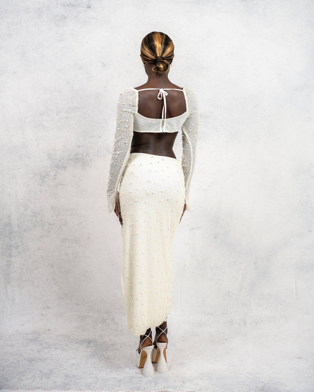 Pearl-Embellished Two-Piece Set