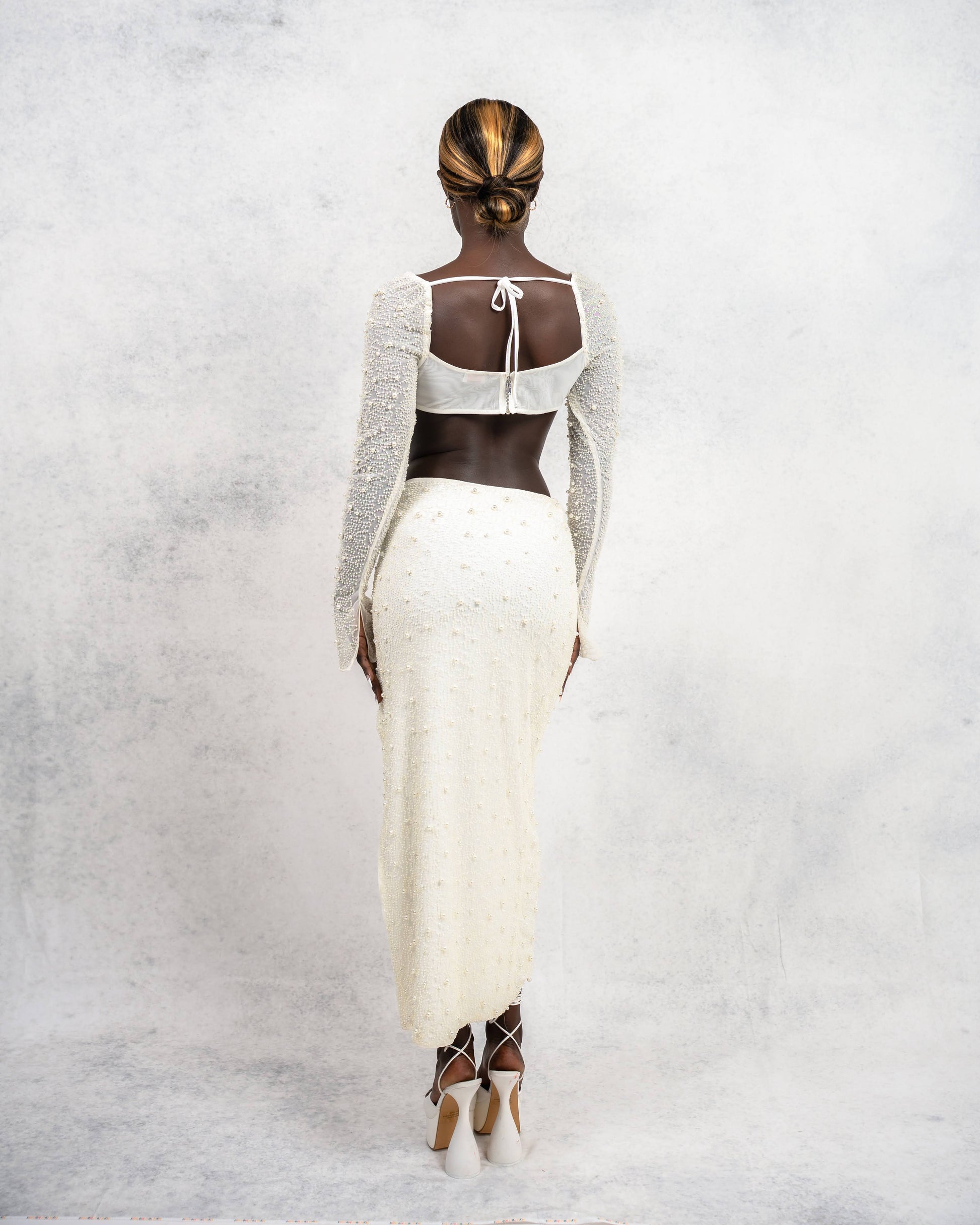 Pearl-Embellished Two-Piece Set