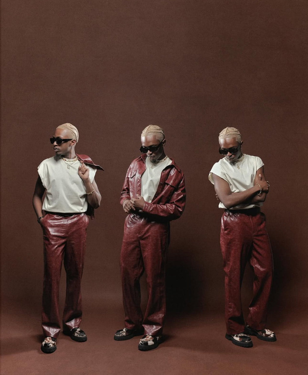 Burgundy Leather Set (Unisex)