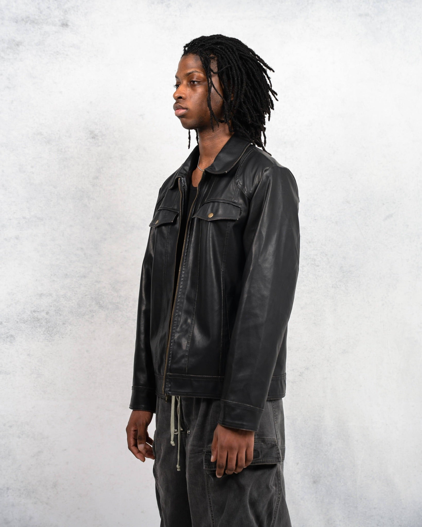 Smoked Edge Leather Jacket